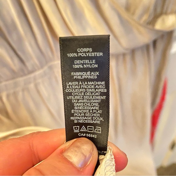 Express champagne colored with pink lace midi dress, size L. - Picture 7 of 8